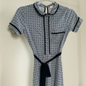 Monteau Polka Dot Collared black &white dress
